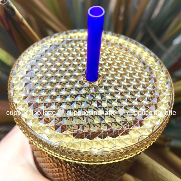 💜2 NEW💛Starbucks UW University of Washington 2022 Studded Bling Gold Cups - Picture 6 of 9
